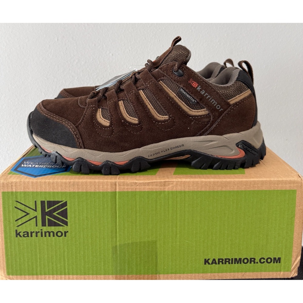 NEW Karrimor Mount Low 7 Weathertite Hiking Walking Shoes Brown Mens 9 Dynagrip